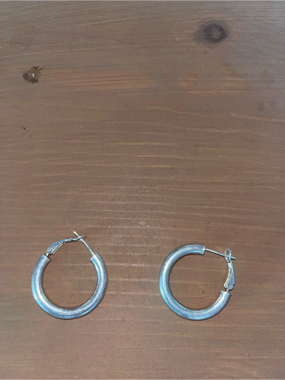 Itialian sterling silver earrings simple hollow hoops. Good unisex design 925